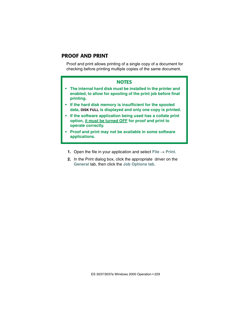 Proof and print | Oki 3037 User Manual | Page 229 / 546