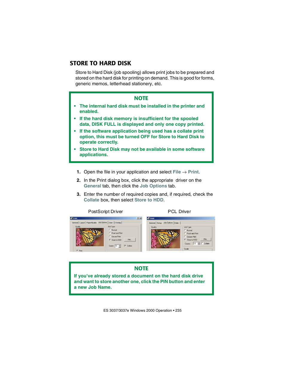 Store to hard disk | Oki 3037 User Manual | Page 235 / 546