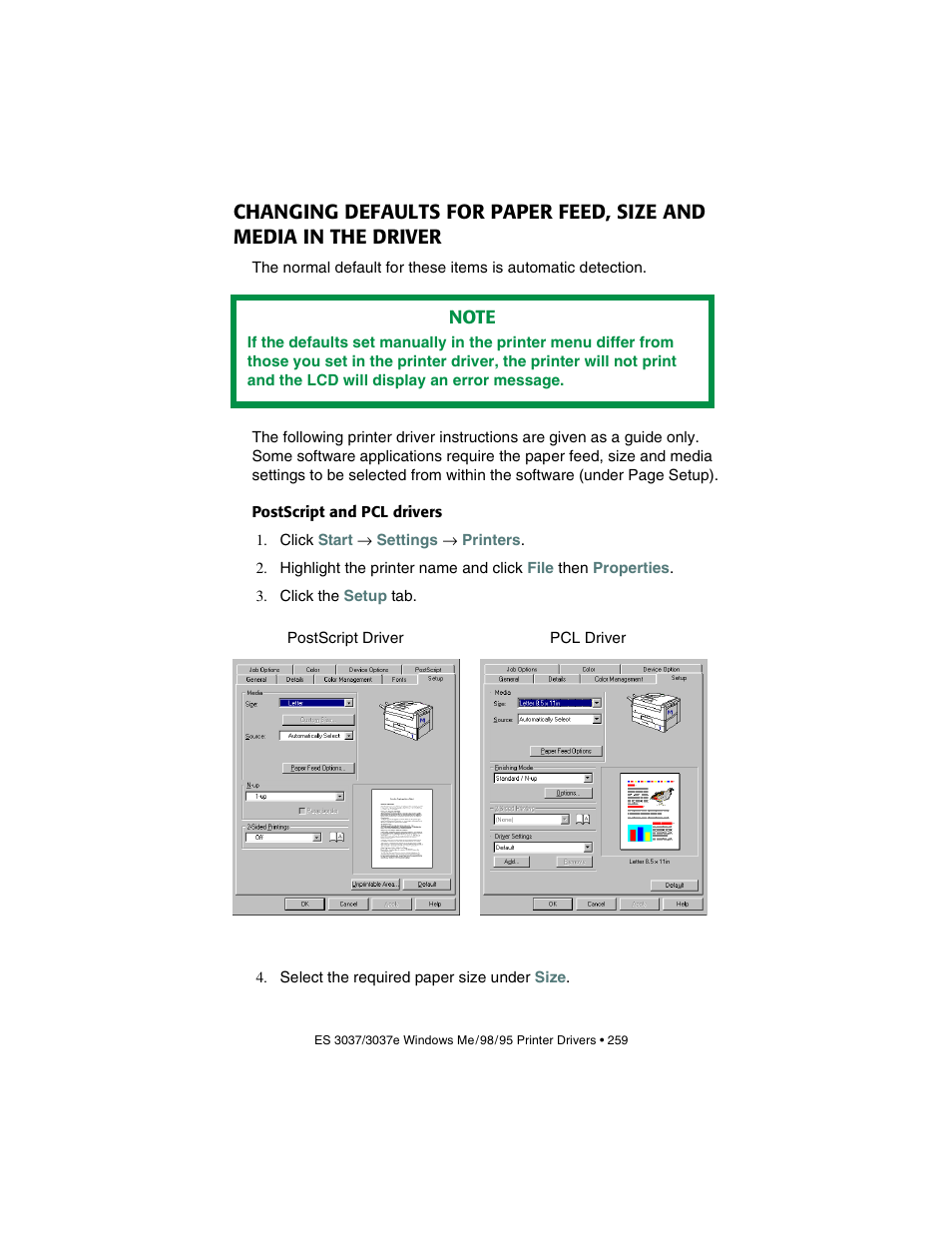Postscript and pcl drivers | Oki 3037 User Manual | Page 259 / 546