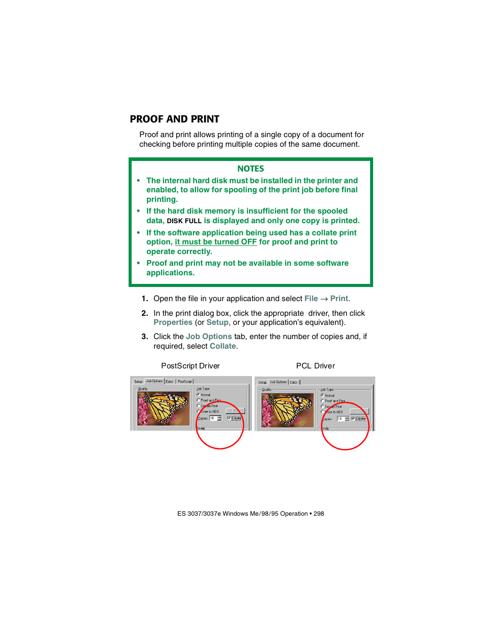 Proof and print | Oki 3037 User Manual | Page 298 / 546