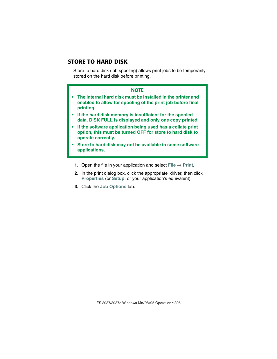 Store to hard disk | Oki 3037 User Manual | Page 305 / 546