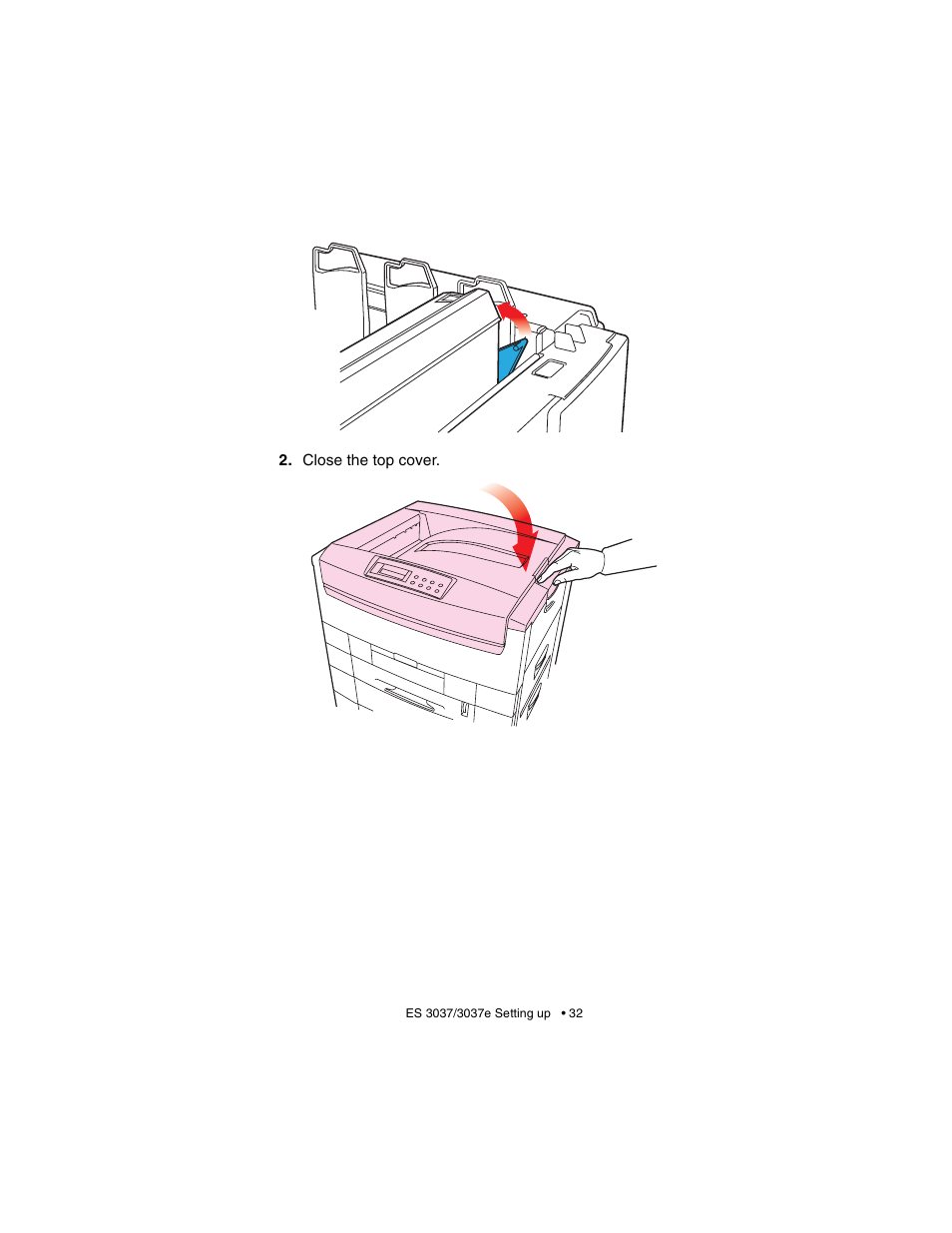 Close the top cover | Oki 3037 User Manual | Page 32 / 546