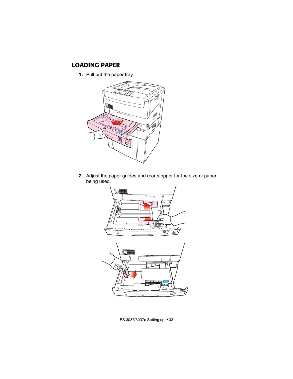 Loading paper | Oki 3037 User Manual | Page 33 / 546