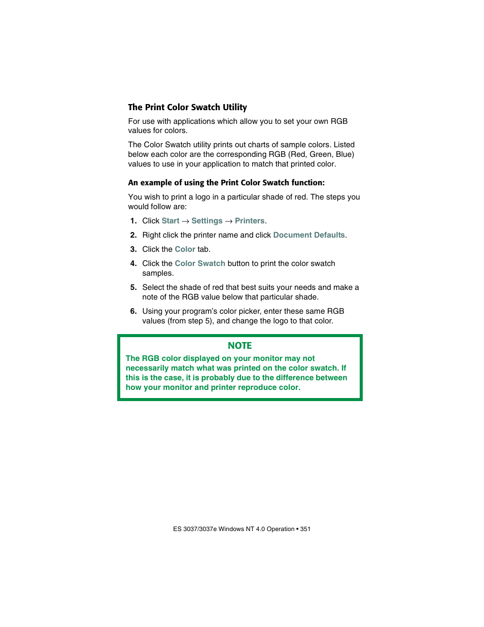 The print color swatch utility | Oki 3037 User Manual | Page 351 / 546