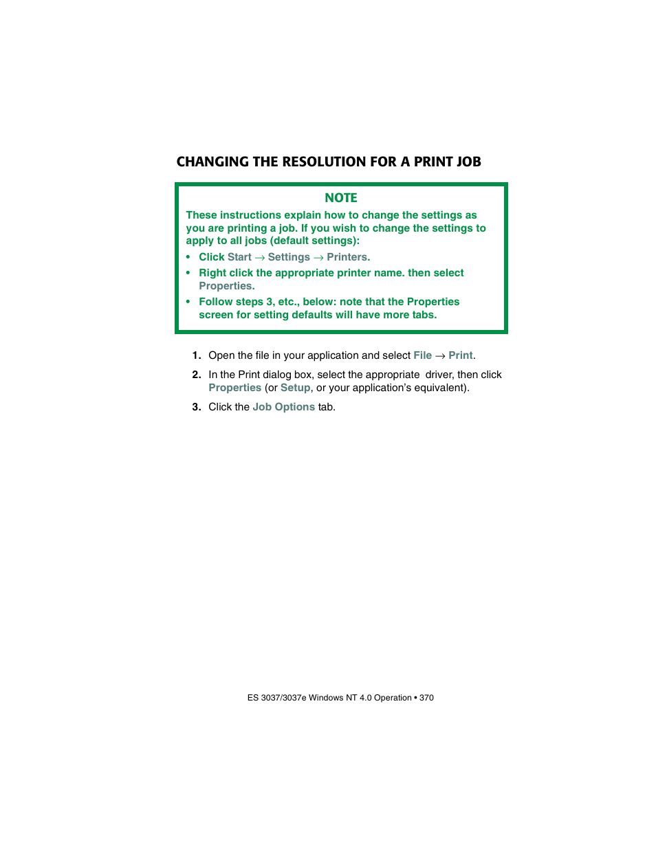 Changing the resolution for a print job | Oki 3037 User Manual | Page 370 / 546