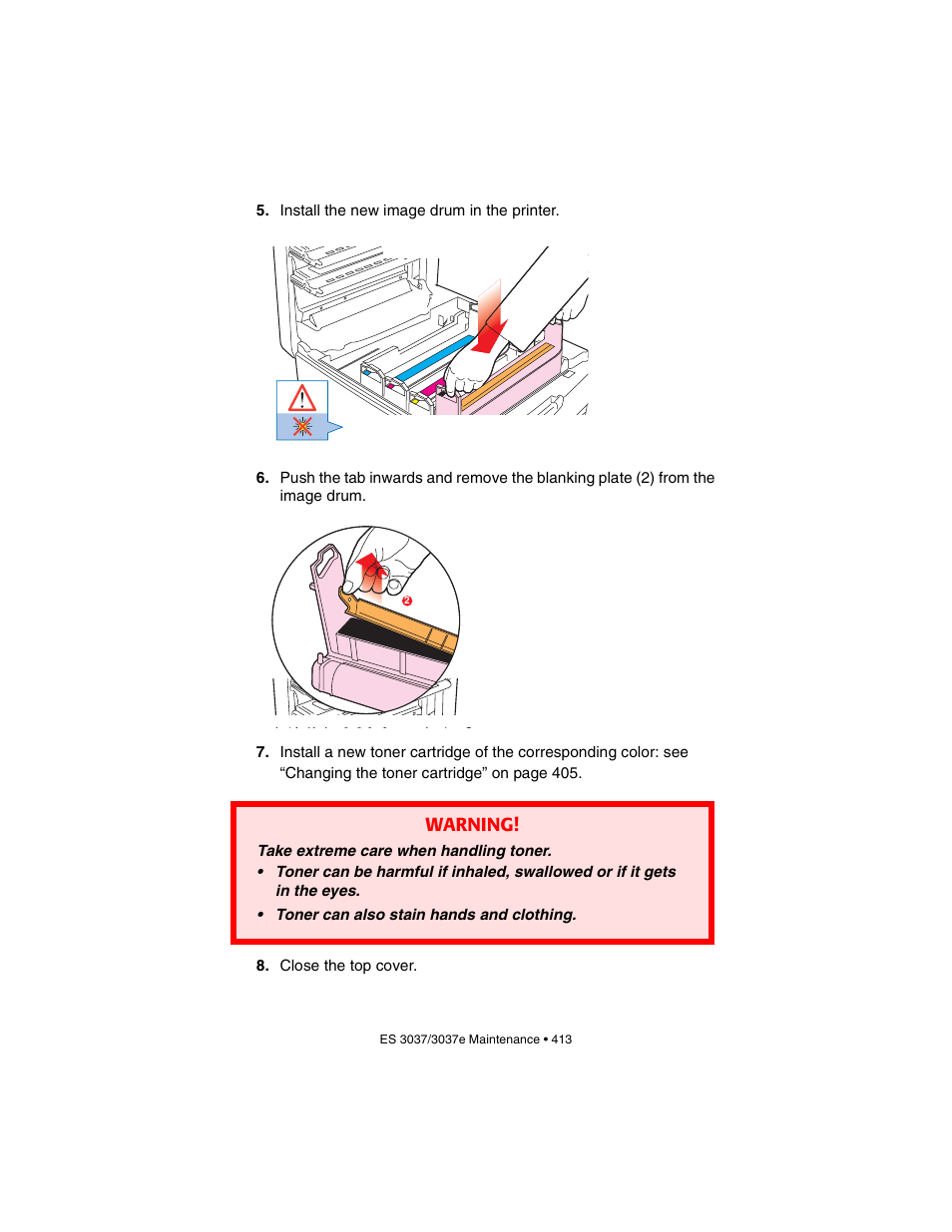 Warning | Oki 3037 User Manual | Page 413 / 546