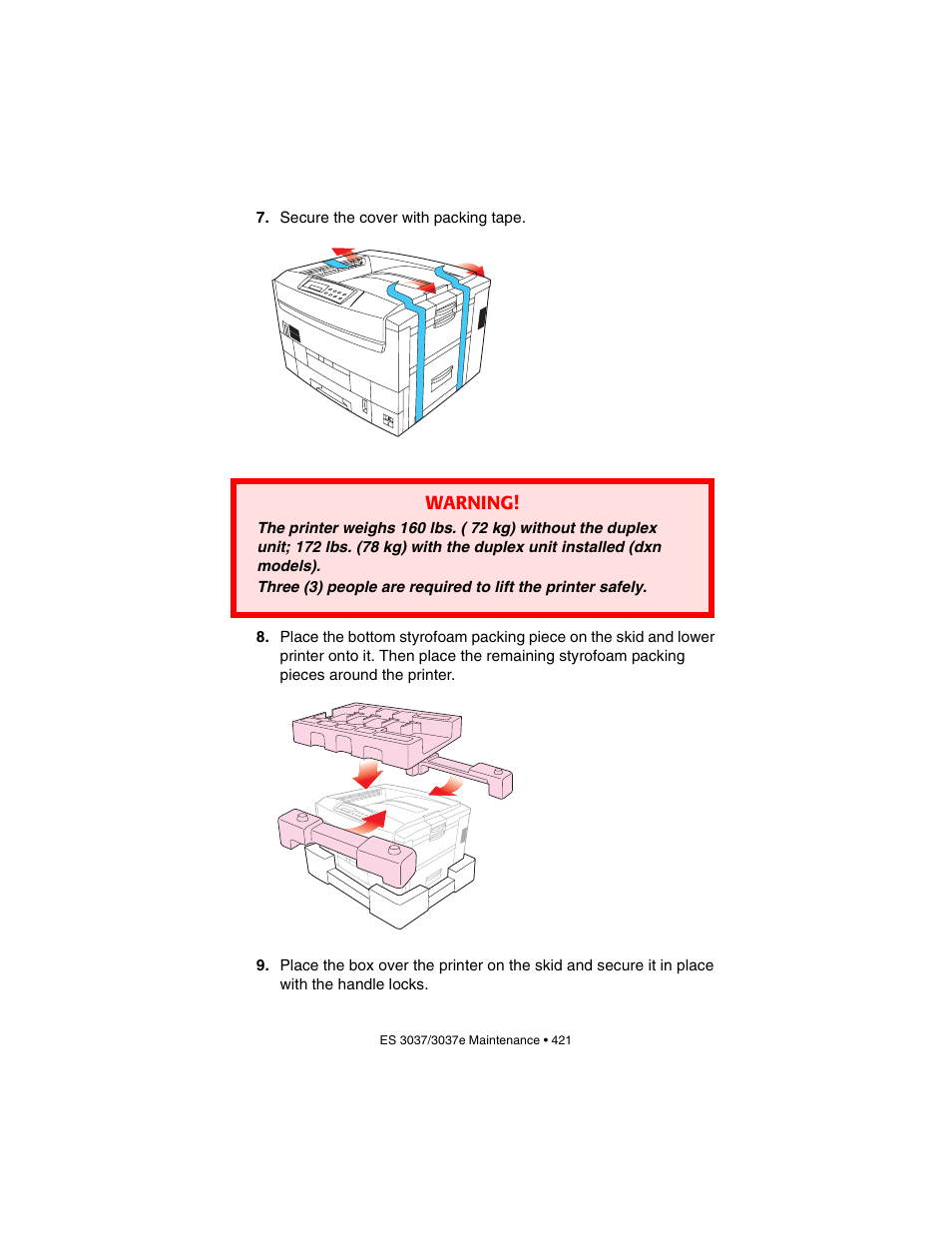 Warning | Oki 3037 User Manual | Page 421 / 546