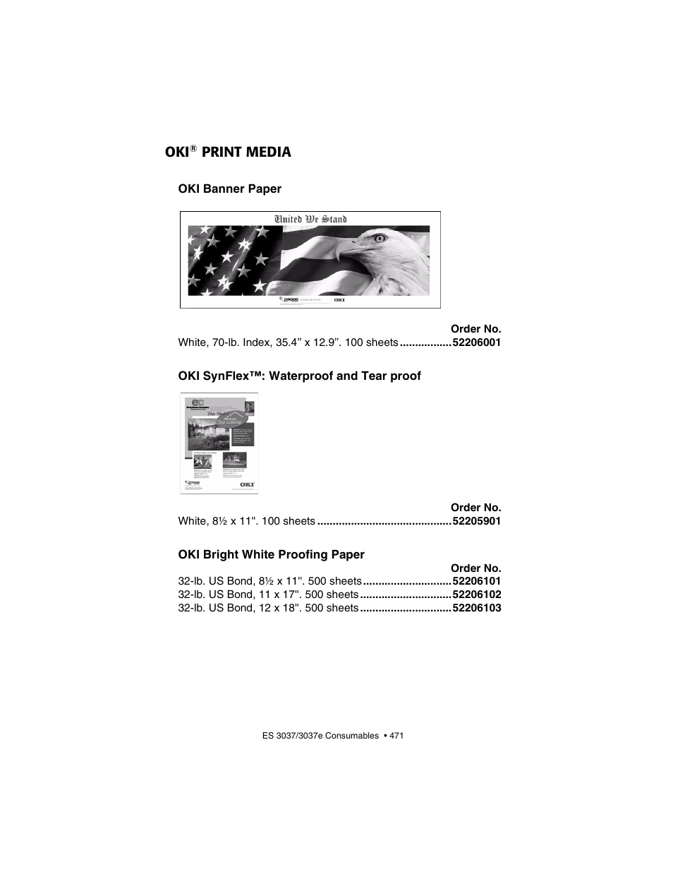 Oki® print media, Print media | Oki 3037 User Manual | Page 471 / 546