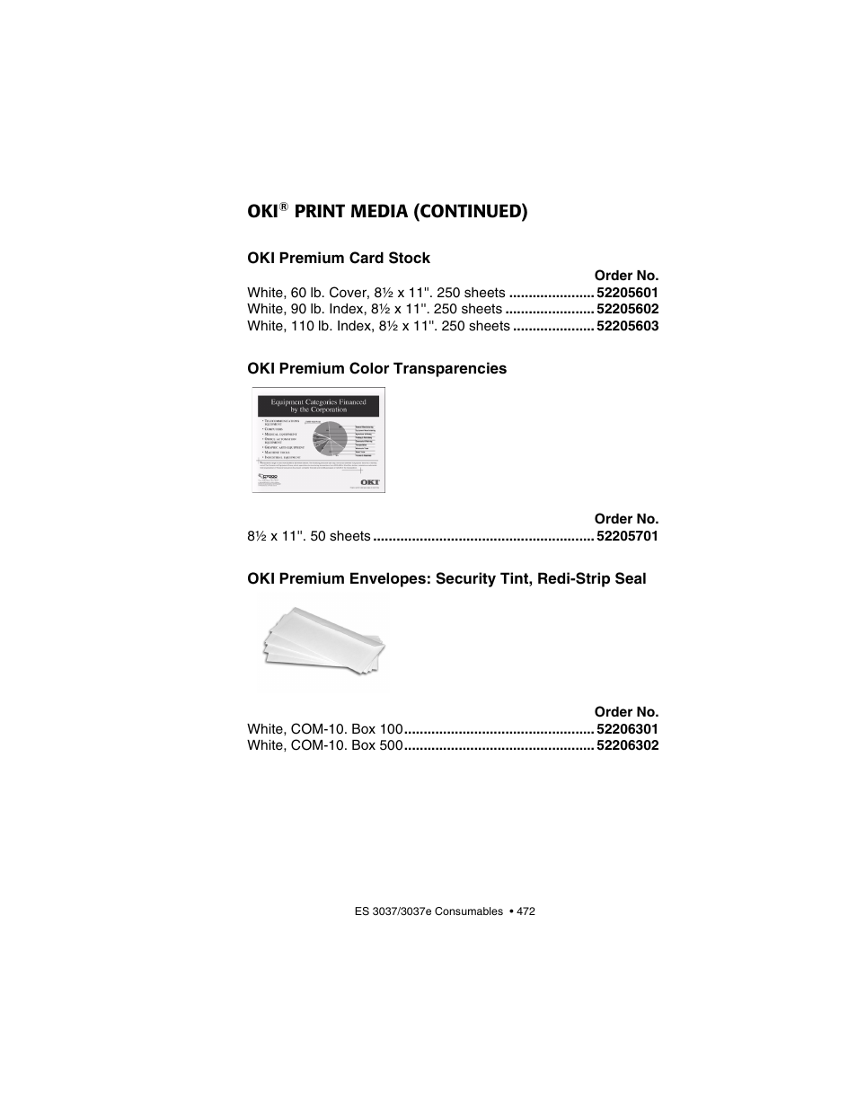 Print media (continued) | Oki 3037 User Manual | Page 472 / 546