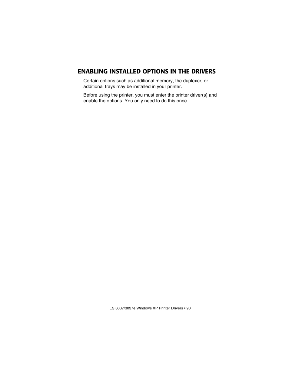 Enabling installed options in the drivers | Oki 3037 User Manual | Page 90 / 546