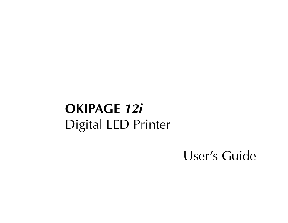 Oki 12i User Manual | 66 pages