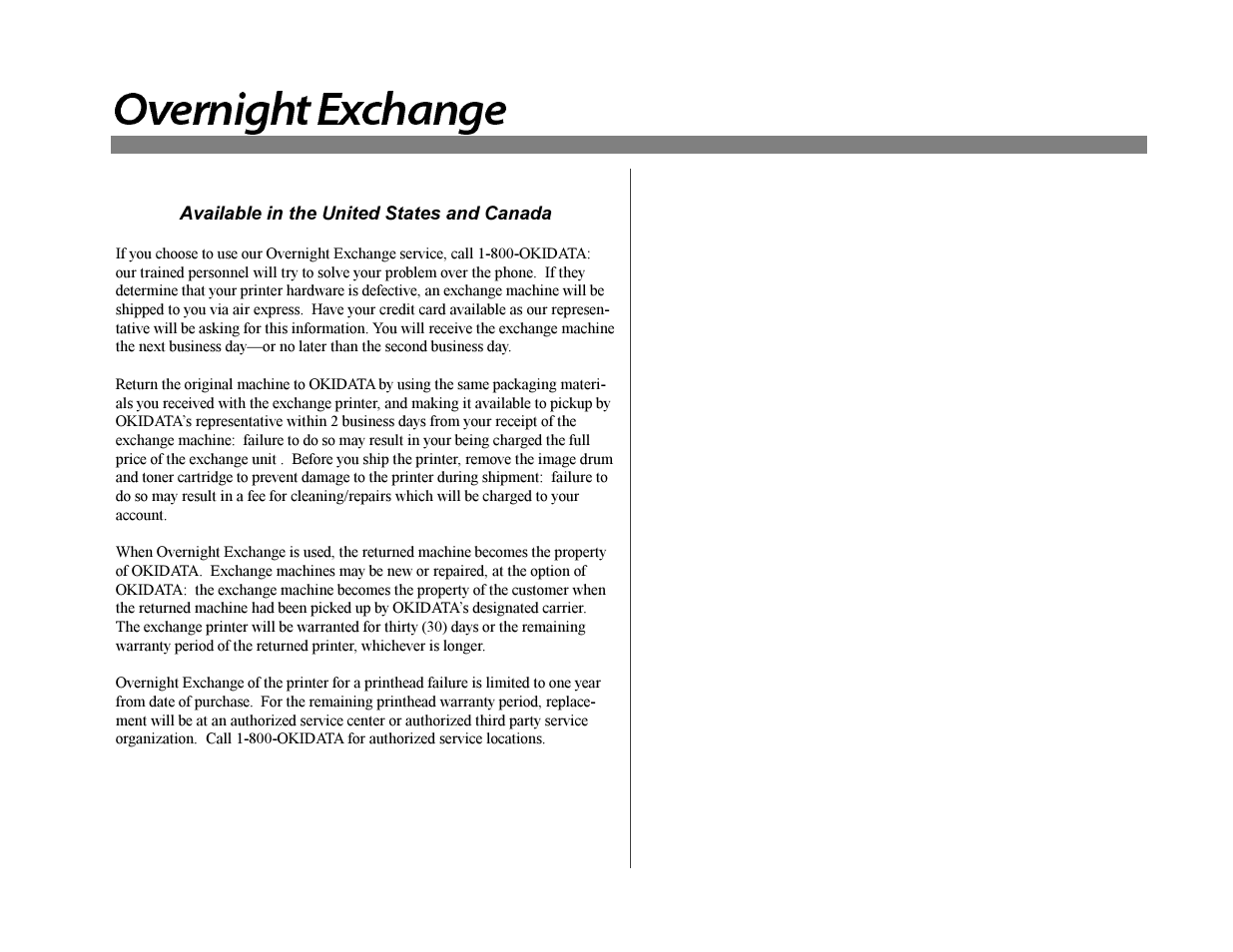 Overnight exchange | Oki 12i User Manual | Page 62 / 66