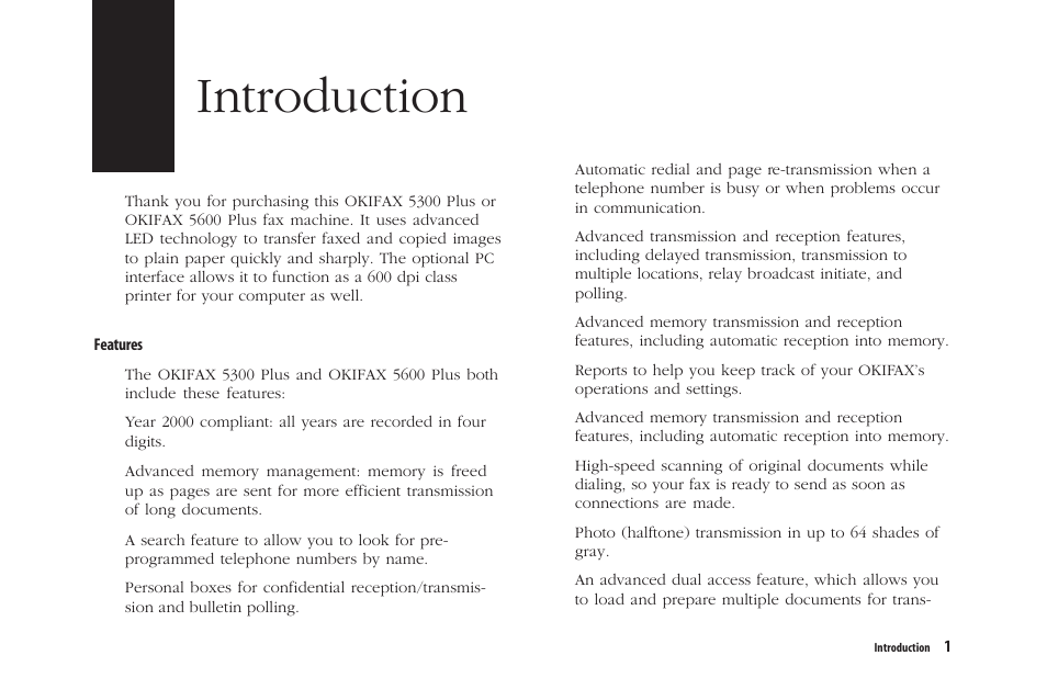 Introduction | Oki 5300 Plus User Manual | Page 14 / 109