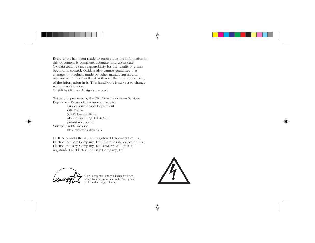 Warning | Oki 5300 Plus User Manual | Page 2 / 109