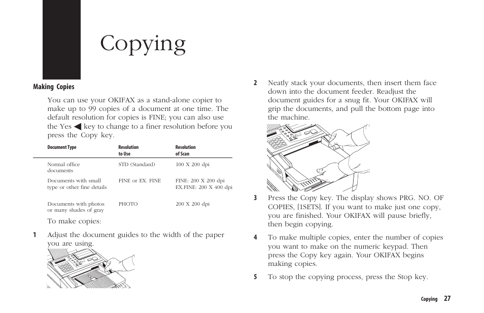 Copying | Oki 5300 Plus User Manual | Page 40 / 109