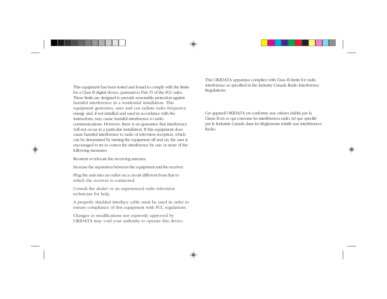 Industry canada radio interference statement | Oki 5300 Plus User Manual | Page 6 / 109