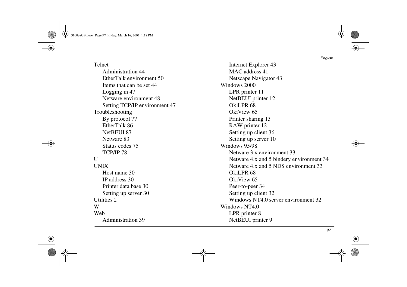 Oki 3100e User Manual | Page 103 / 104