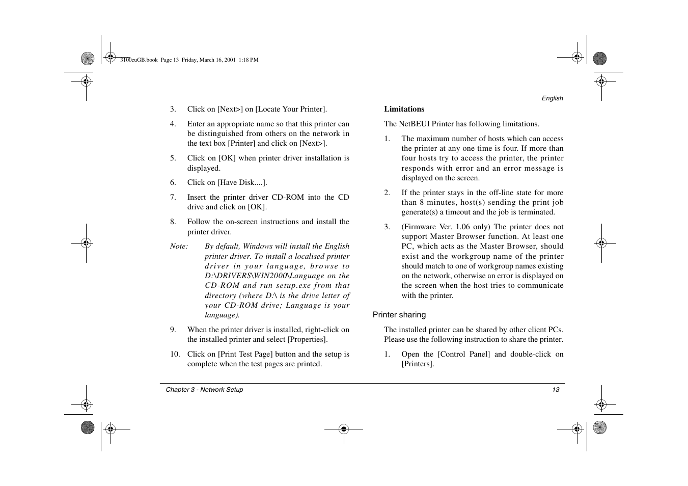 Printer sharing | Oki 3100e User Manual | Page 19 / 104