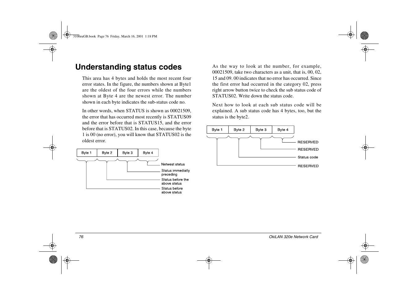 Understanding status codes | Oki 3100e User Manual | Page 82 / 104