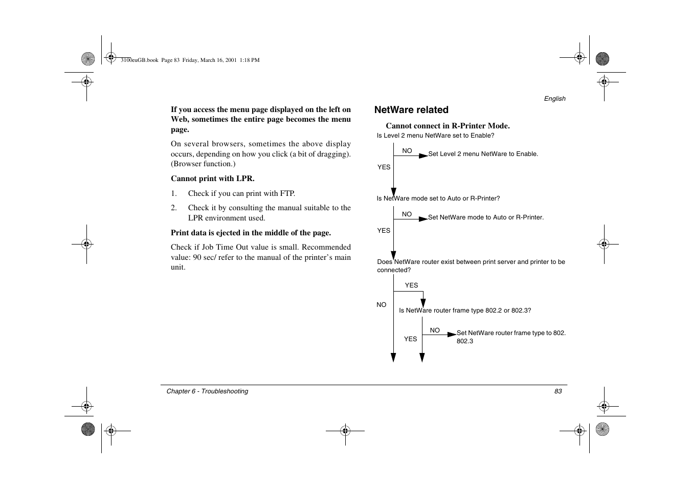 Netware related | Oki 3100e User Manual | Page 89 / 104