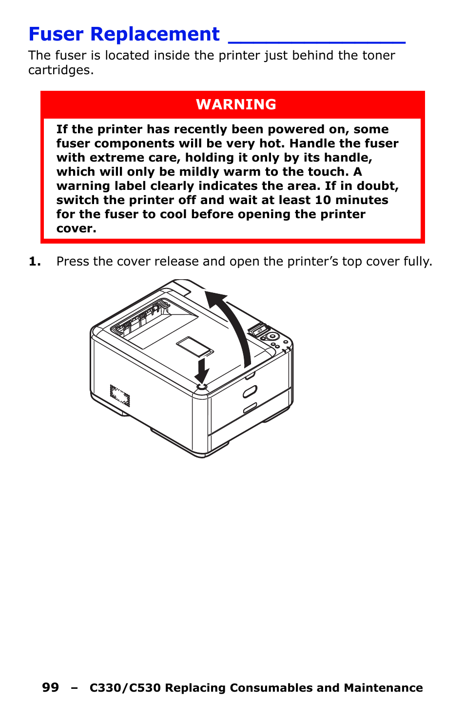 Fuser replacement | Oki C330 User Manual | Page 99 / 135