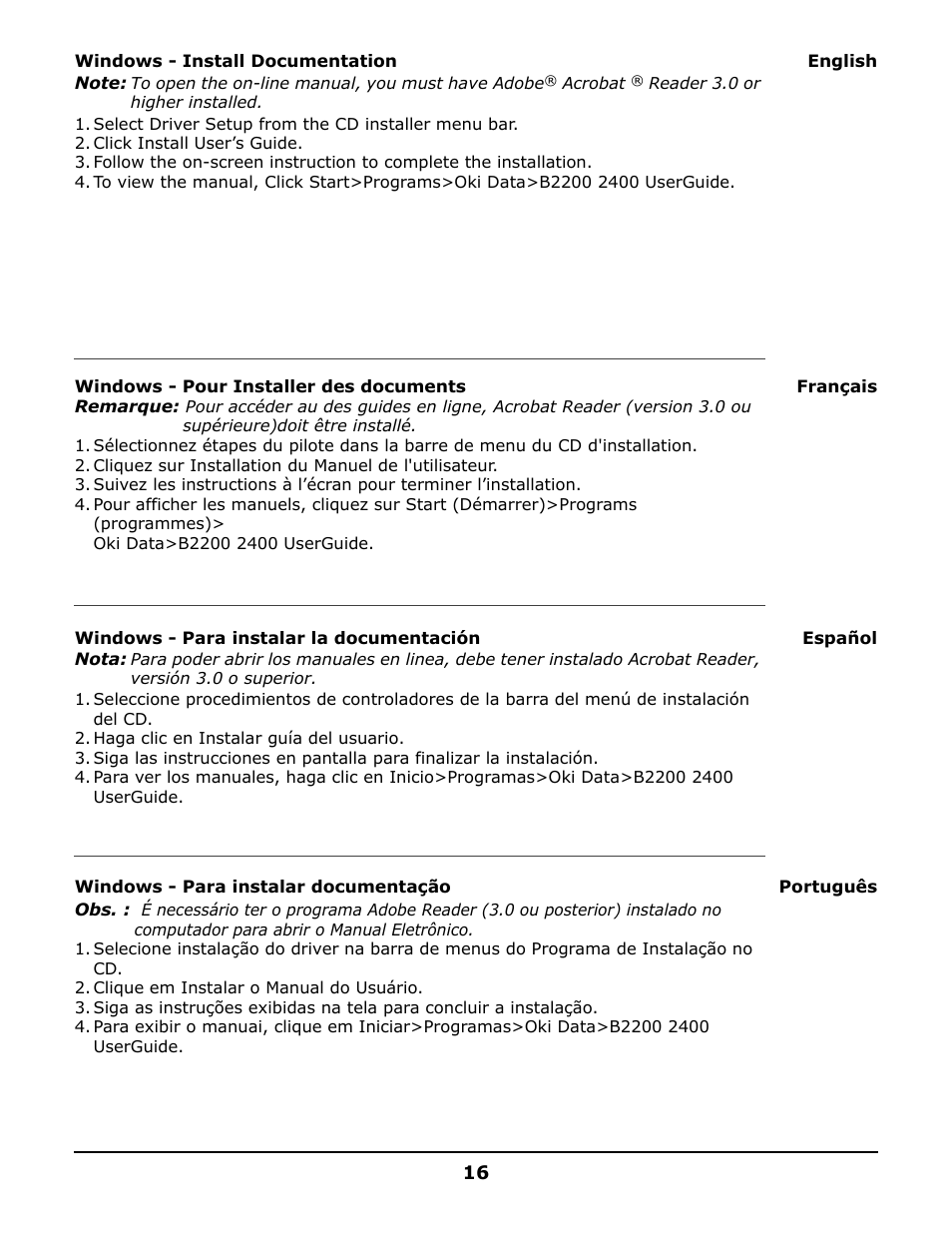 Oki B 2200 User Manual | Page 16 / 24