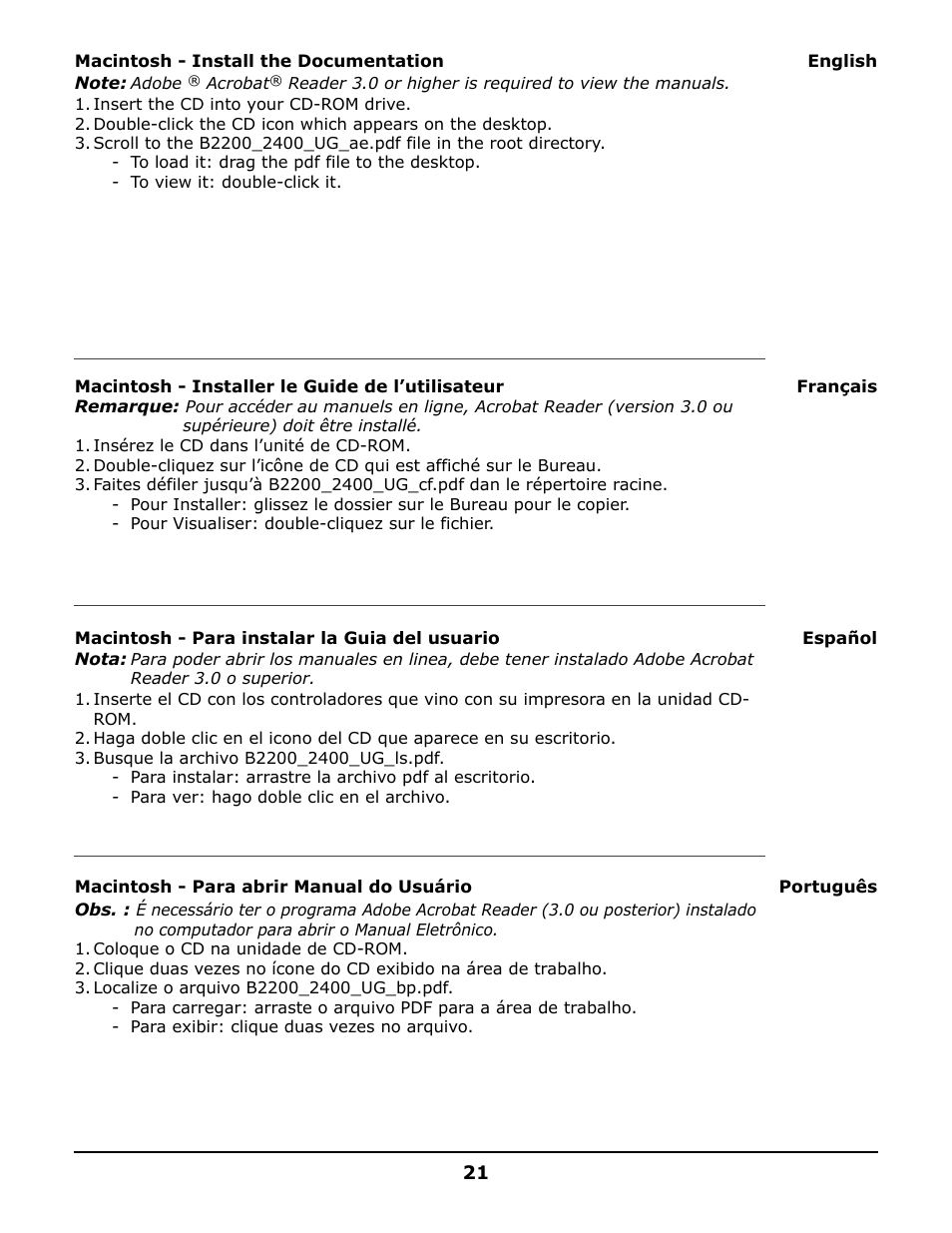 Oki B 2200 User Manual | Page 21 / 24