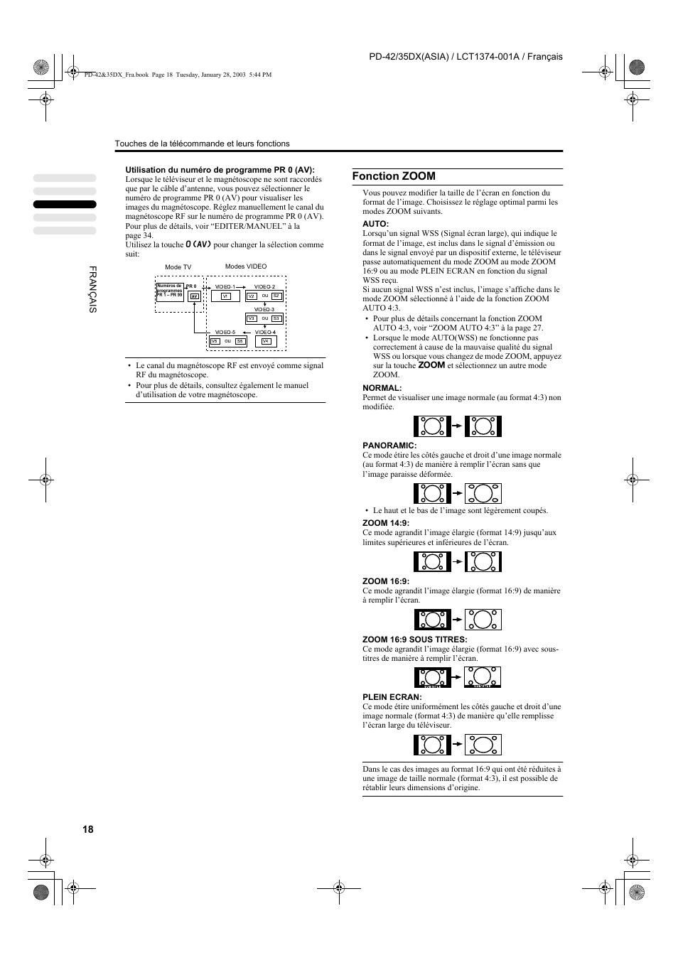 Fonction zoom | JVC PD-35DX User Manual | Page 108 / 225