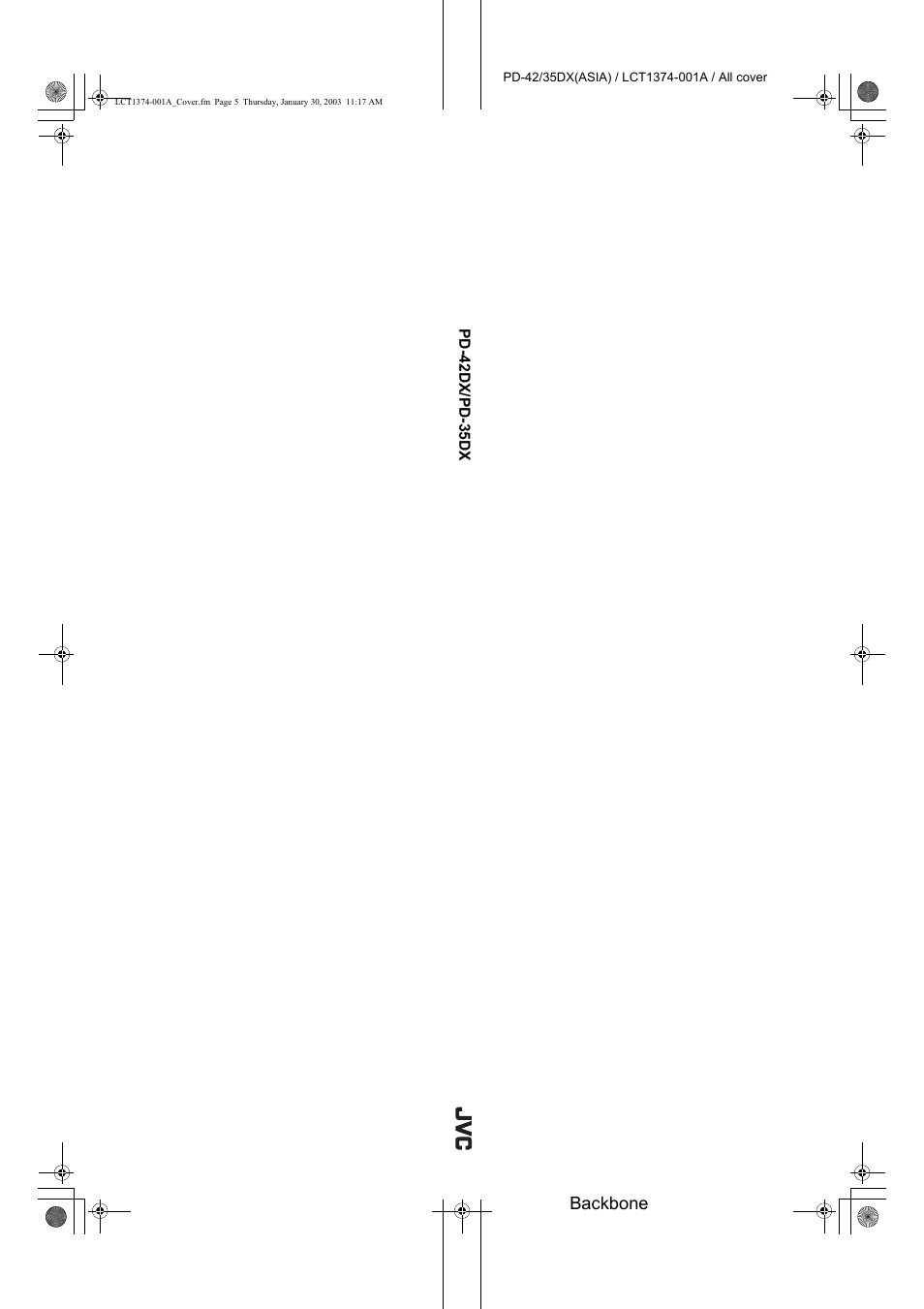 Backbone | JVC PD-35DX User Manual | Page 225 / 225