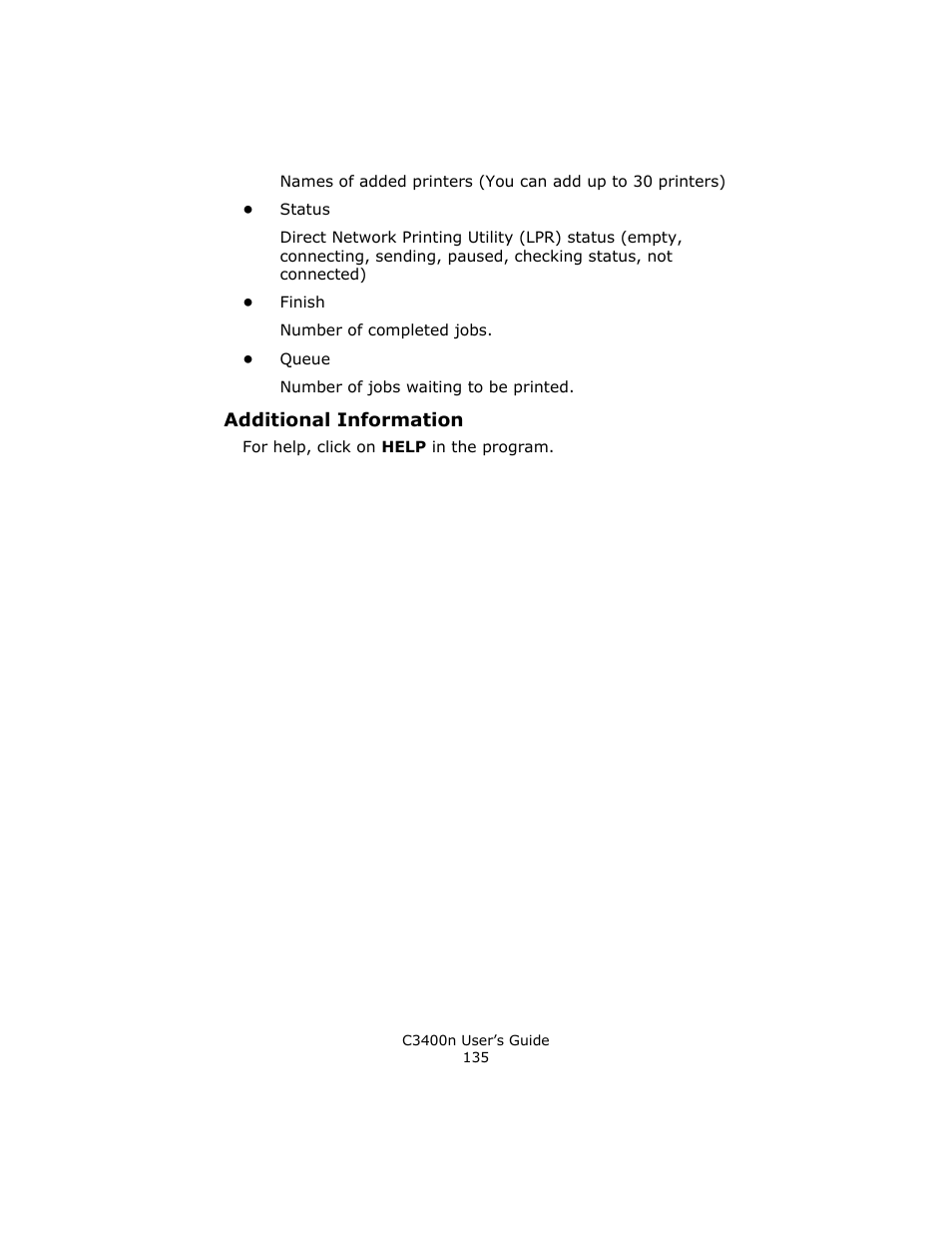 Additional information | Oki C 3400n User Manual | Page 135 / 144