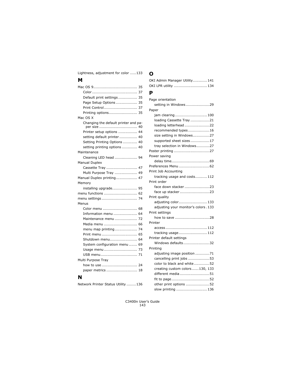 Oki C 3400n User Manual | Page 143 / 144