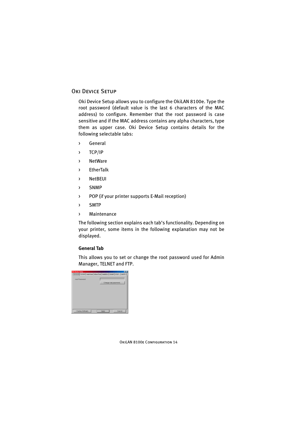 Oki device setup | Oki 8100e User Manual | Page 14 / 106