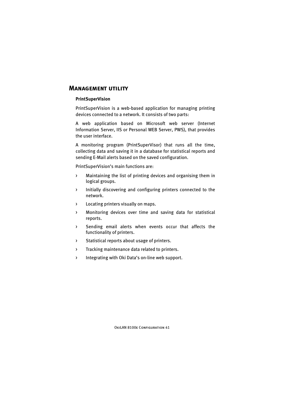 Management utility | Oki 8100e User Manual | Page 41 / 106