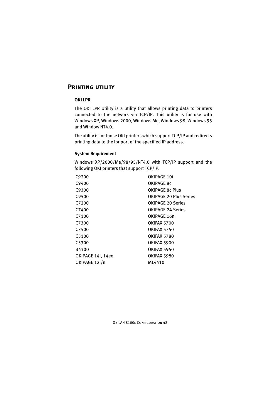 Printing utility | Oki 8100e User Manual | Page 48 / 106