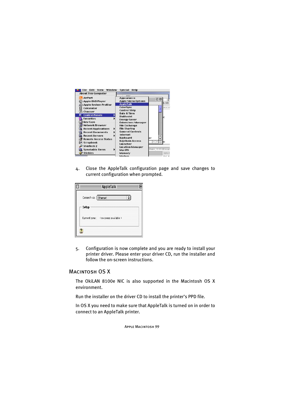 Macintosh os x | Oki 8100e User Manual | Page 99 / 106