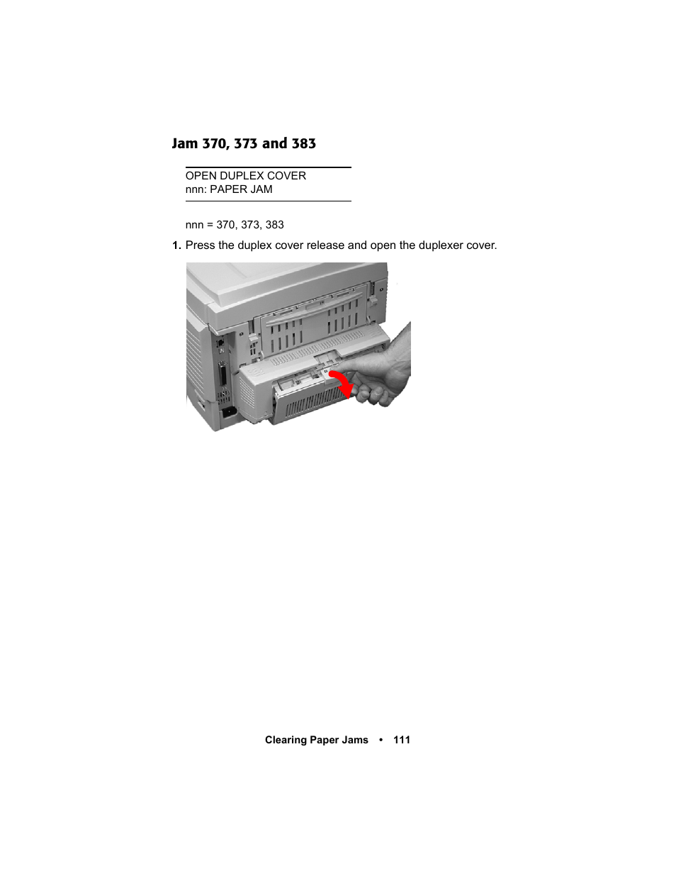 Jam 370, 373 and 383, Jam 370, 373 and 383 111 | Oki C 5400n User Manual | Page 113 / 328