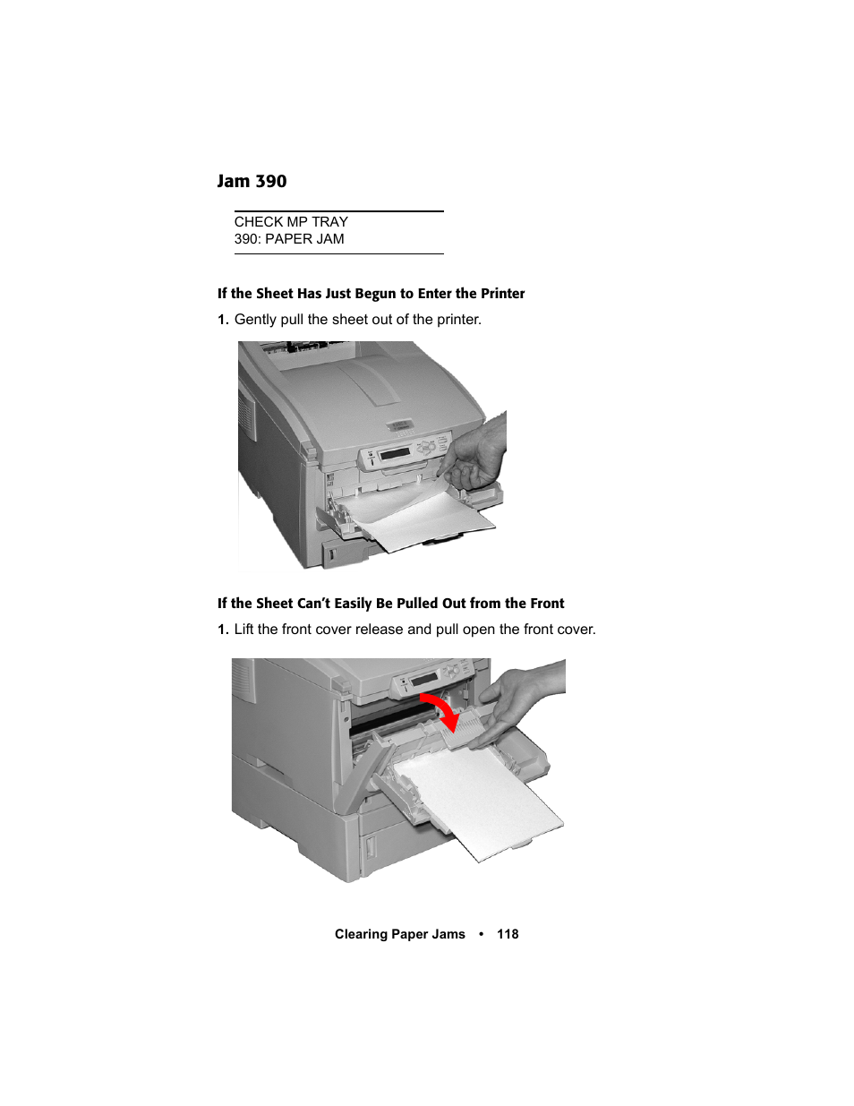 Jam 390, Jam 390 118 | Oki C 5400n User Manual | Page 120 / 328