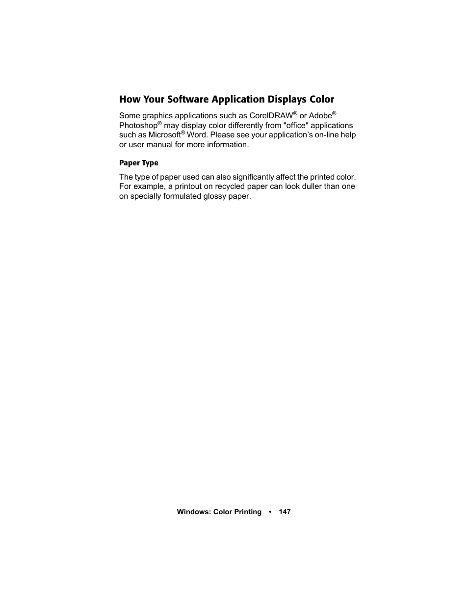 How your software application displays color, How your software application displays color 147 | Oki C 5400n User Manual | Page 149 / 328