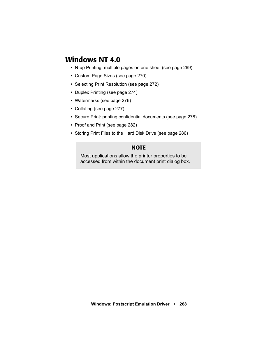 Windows nt 4.0, Windows nt 4.0 268 | Oki C 5400n User Manual | Page 270 / 328