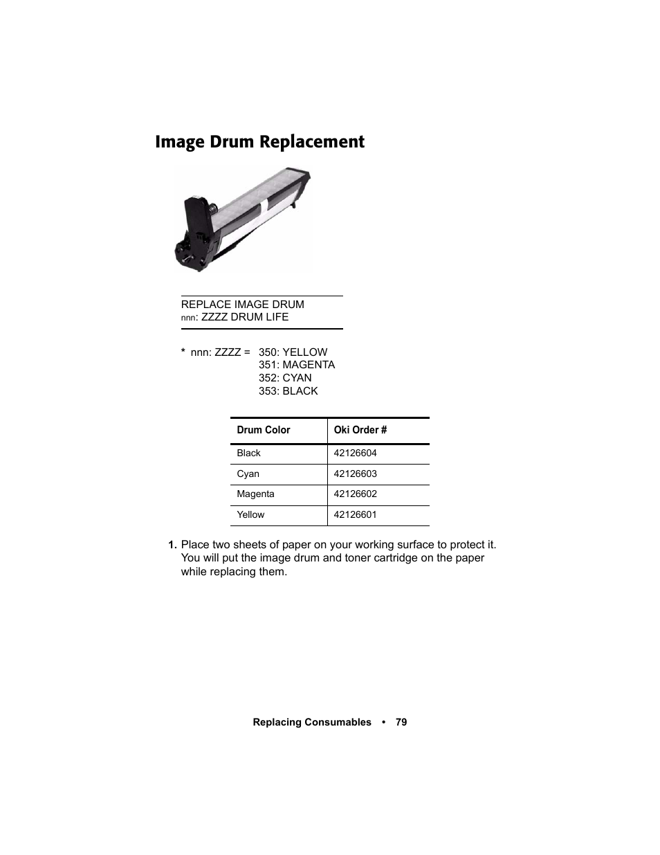 Image drum replacement | Oki C 5400n User Manual | Page 81 / 328