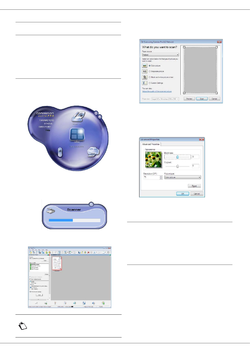 Companion suite pro functionalities, Document analysis, Analysis with scan to | Printing, Printing on the multifunction machine, Pc features, Mb260 | Oki MB260 User Manual | Page 38 / 49