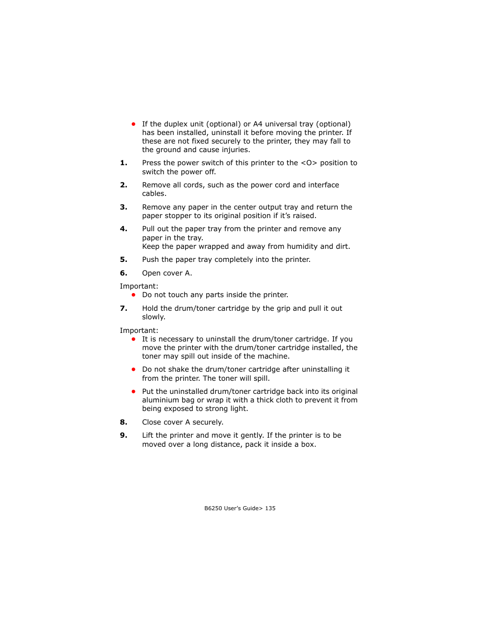 Oki B6250 User Manual | Page 135 / 136