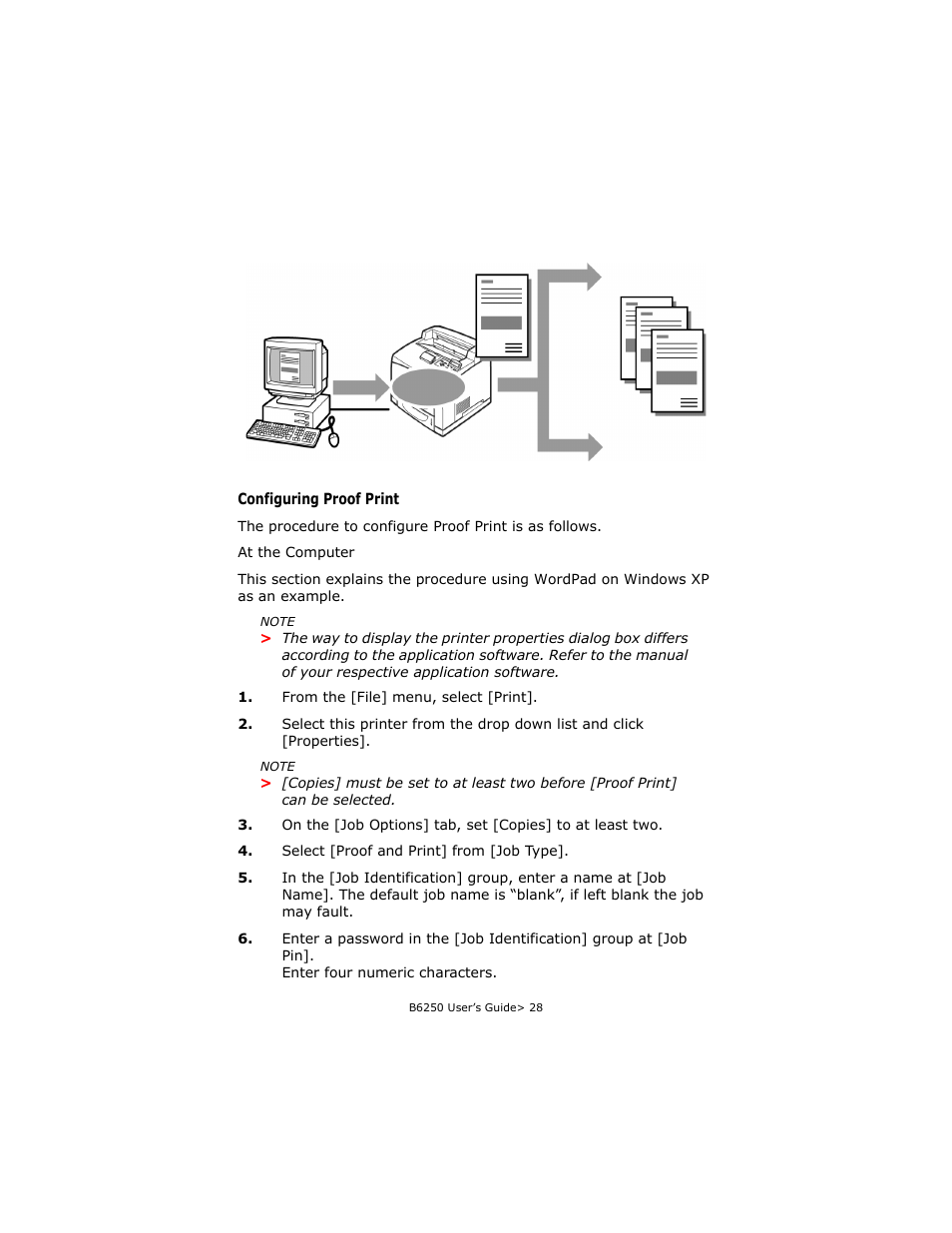 Configuring proof print | Oki B6250 User Manual | Page 28 / 136