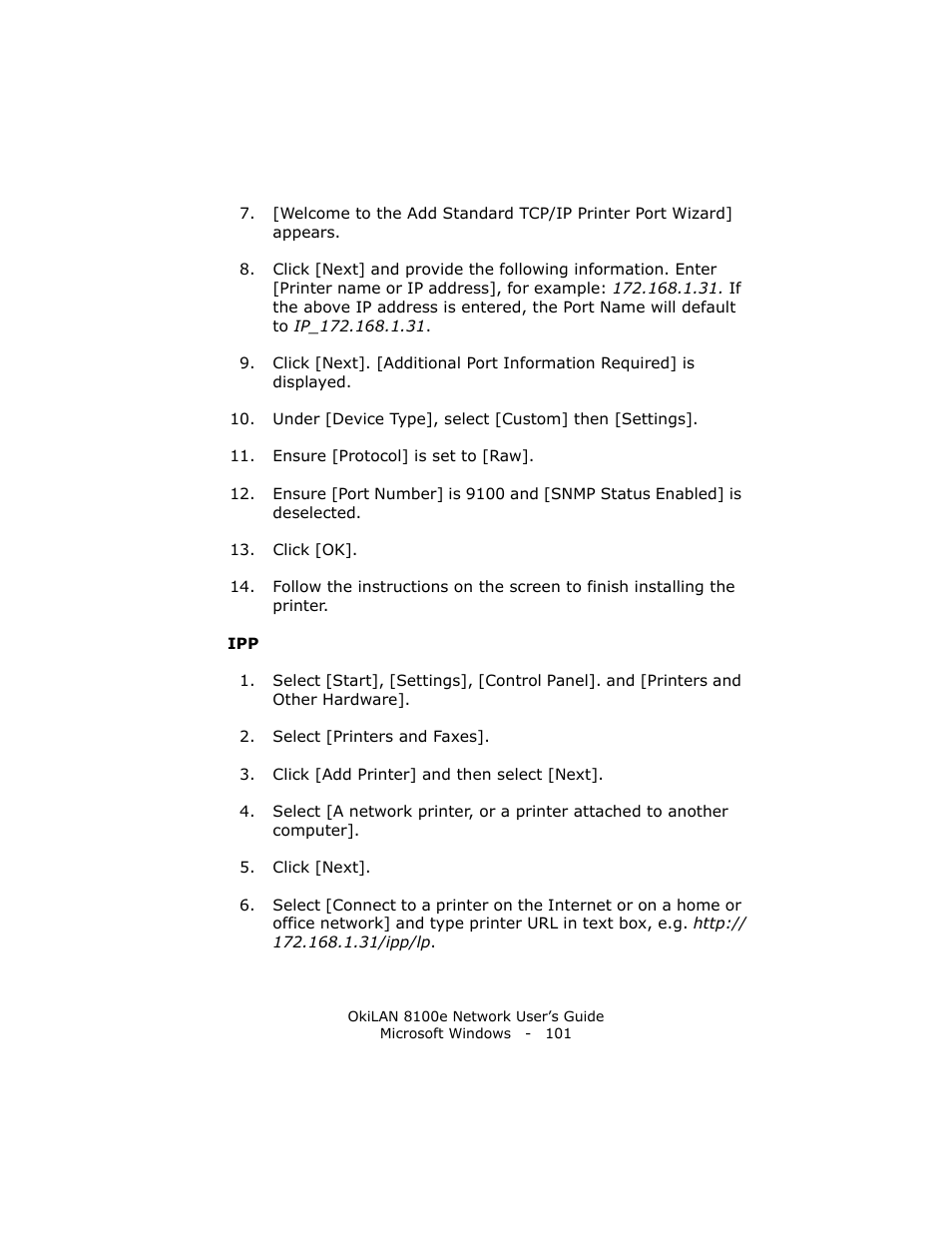 Oki lan 8100e User Manual | Page 101 / 140