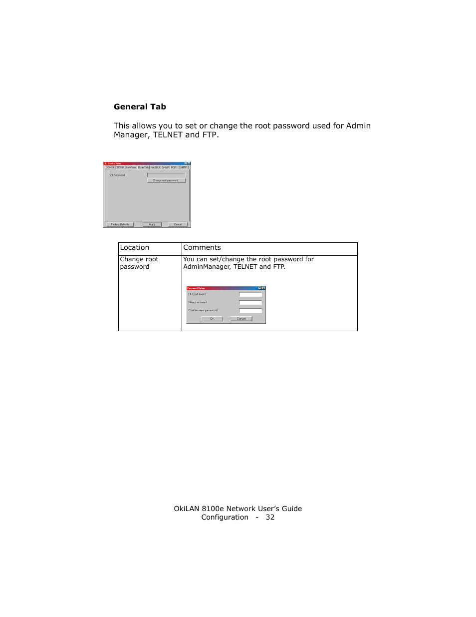 General tab | Oki lan 8100e User Manual | Page 32 / 140