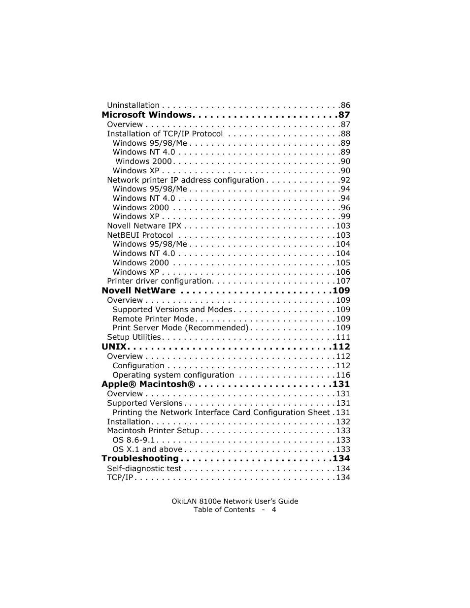 Oki lan 8100e User Manual | Page 4 / 140