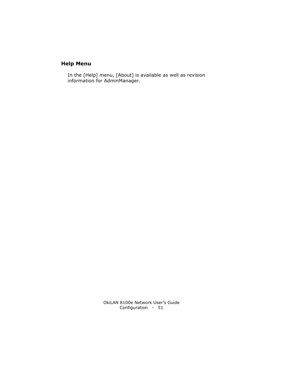 Help menu | Oki lan 8100e User Manual | Page 51 / 140