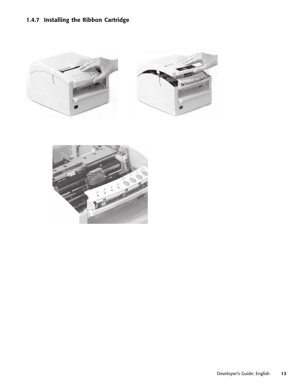 7 installing the ribbon cartridge | Oki POS 425S User Manual | Page 13 / 133