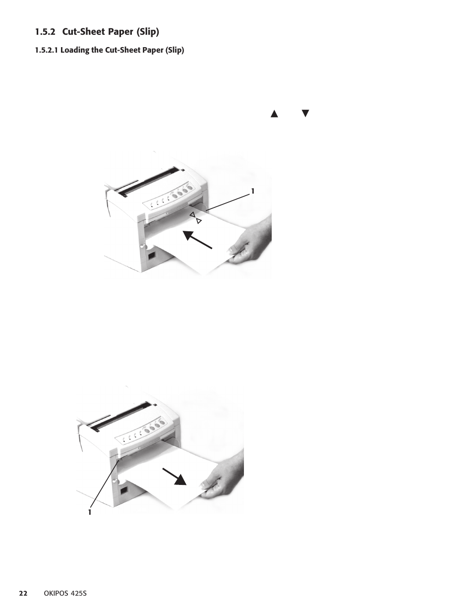 2 cut-sheet paper (slip), 1 loading the cut-sheet paper (slip) | Oki POS 425S User Manual | Page 22 / 133