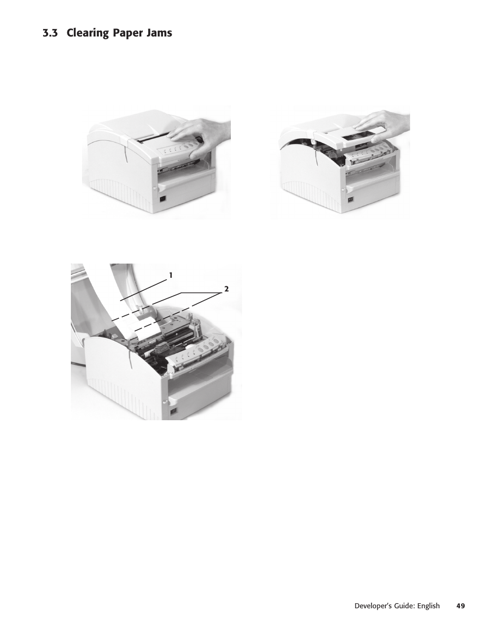 3 clearing paper jams | Oki POS 425S User Manual | Page 49 / 133
